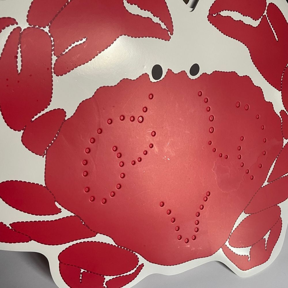 Crab shaped vinyl foam backed placemats sea critter ocean seafood red set of 4 - Picture 4 of 10